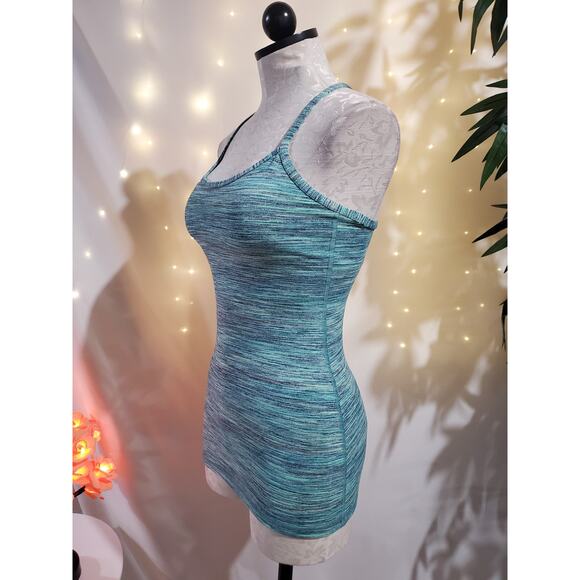 Lululemon Athletica Power Y Spacedye Shelf Bra Luon Yoga Tank Top Womens Size 4 - Picture 3 of 9